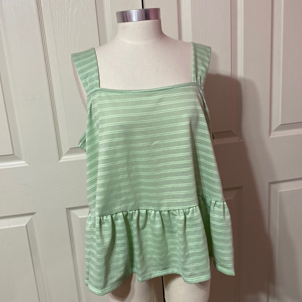 a.n.a A New Approach Womens Lime Green Baby Doll Knit Tank Top NWT Size OX